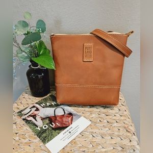 New Portland Leather Goods honey Festival Crossbody bag.